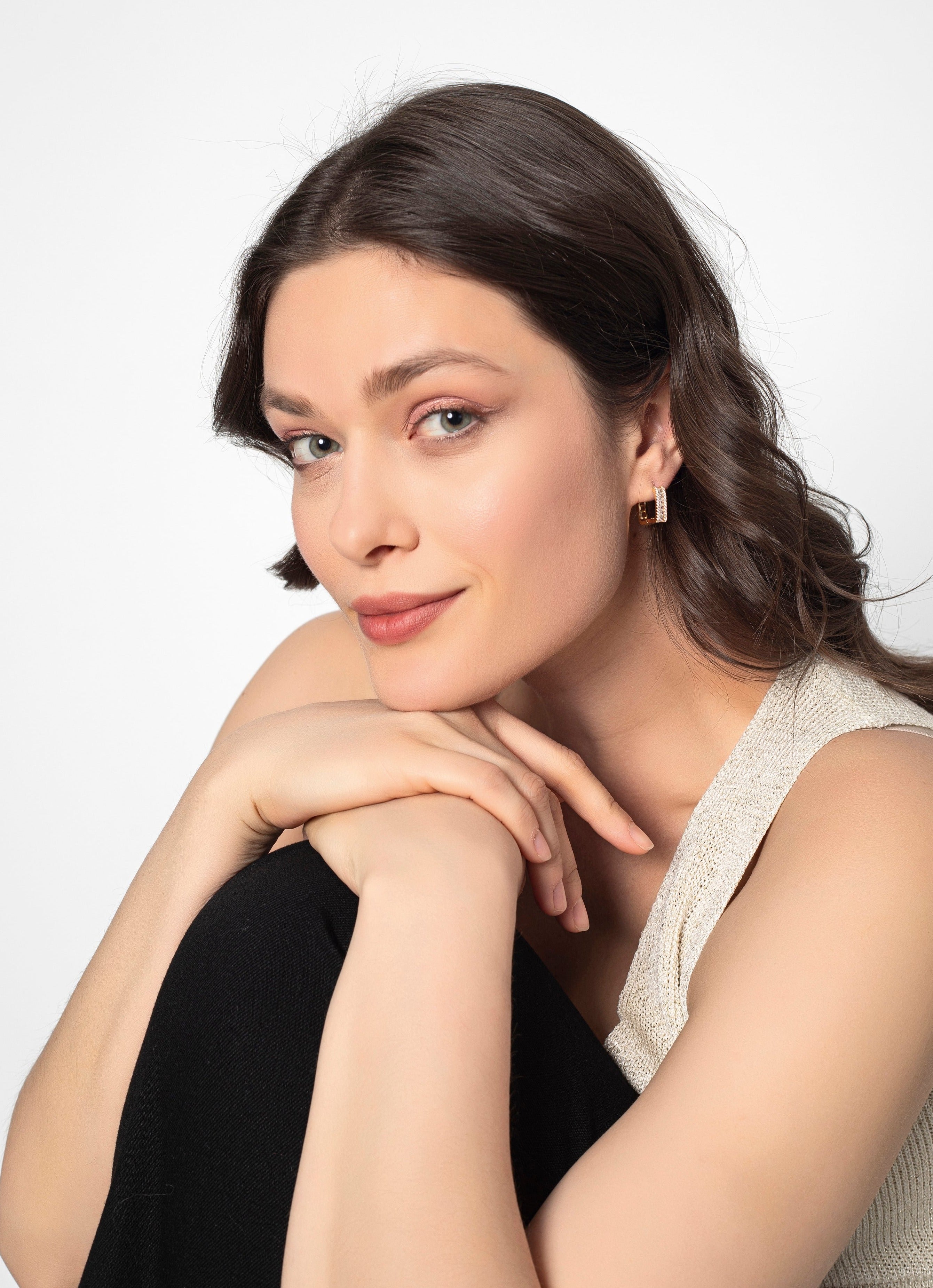 Boucles d'oreilles créoles carré