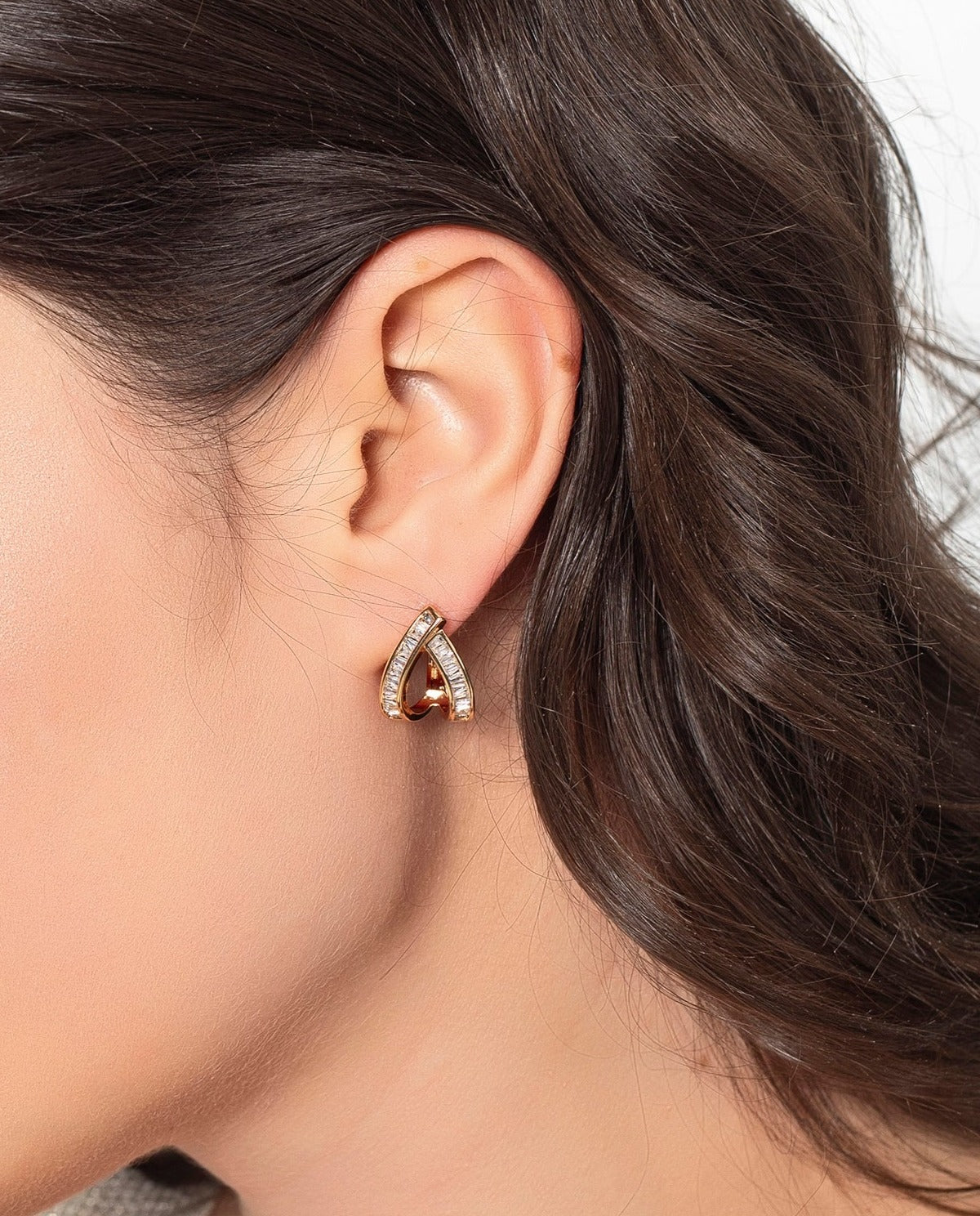 Boucles d'oreilles pavé croisées