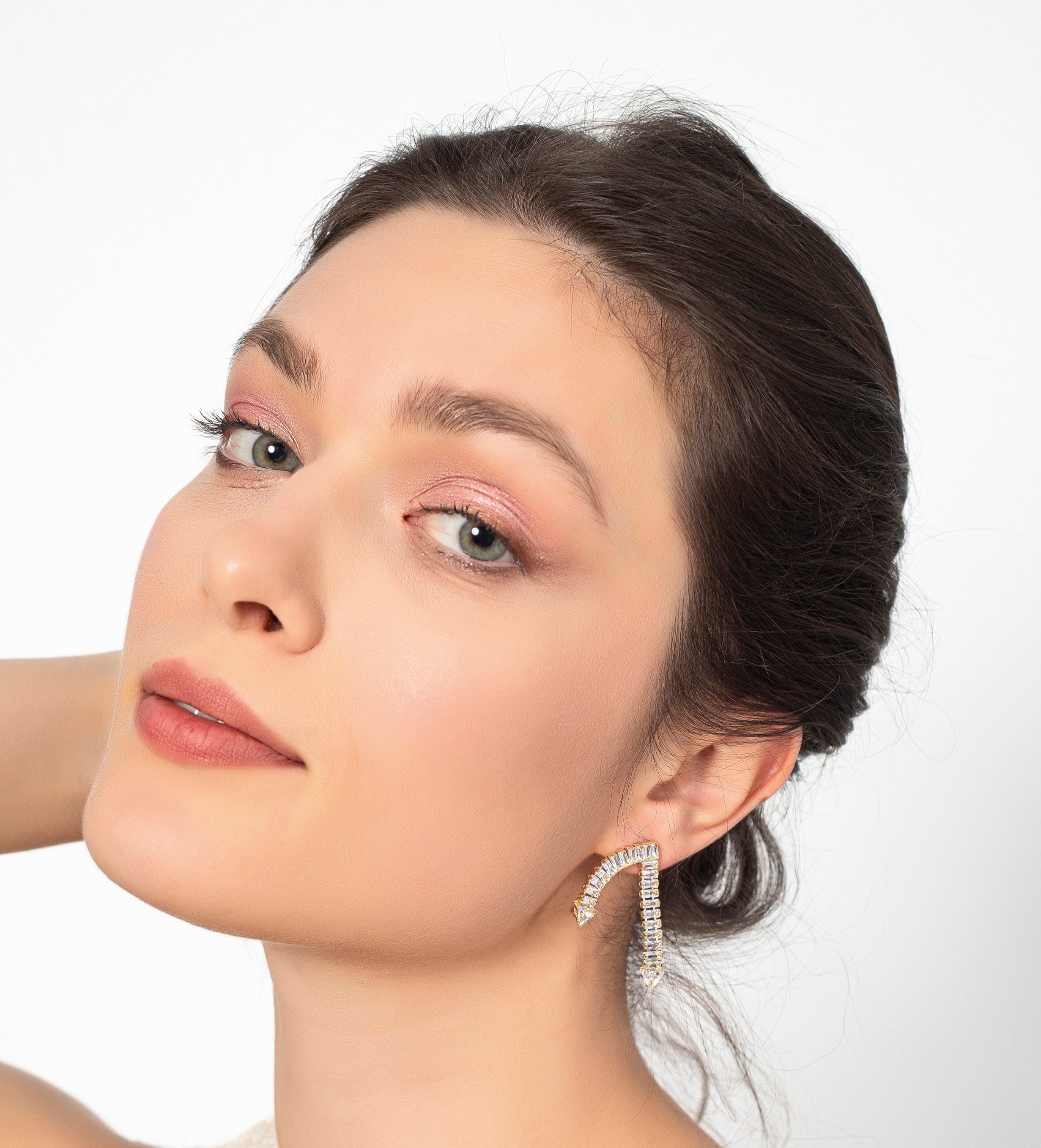 Boucles d'oreilles pendantes cristal / argenté