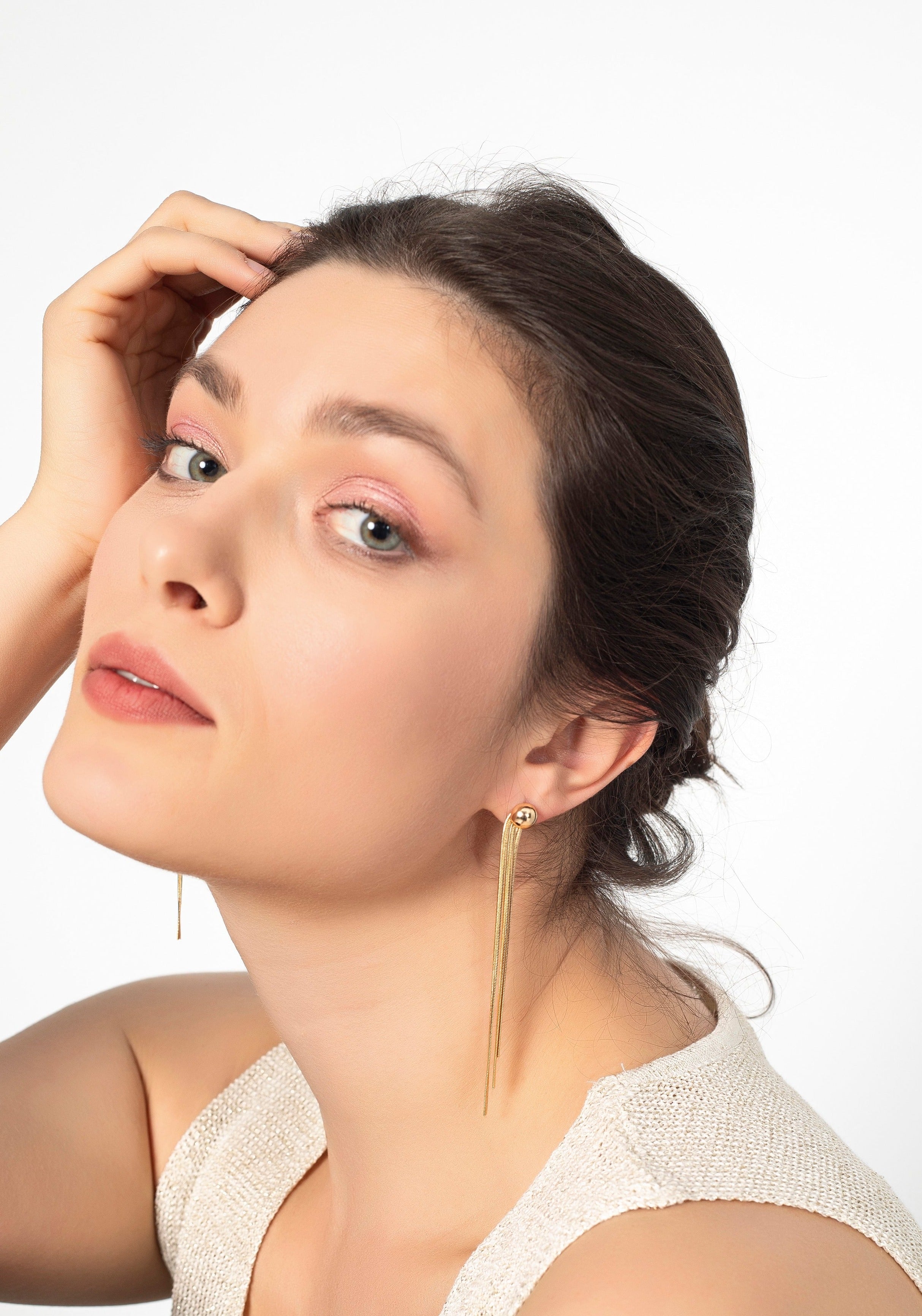 Boucles d'oreilles tige dorée